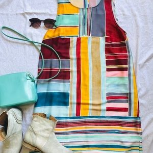 LOFT | Elegant Abstract Colorblock Dress